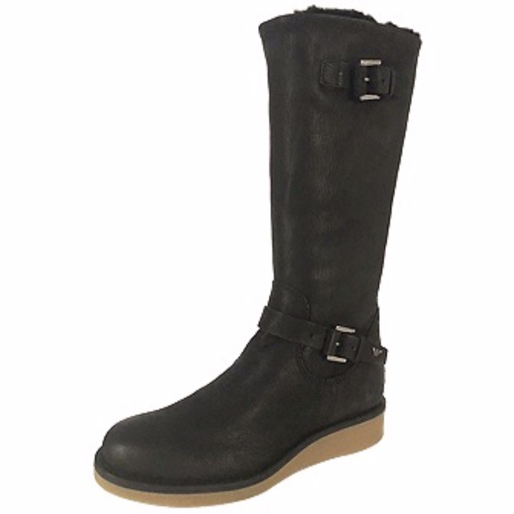 Emporio Armani Fur Lined Leather Nero Winter Boots